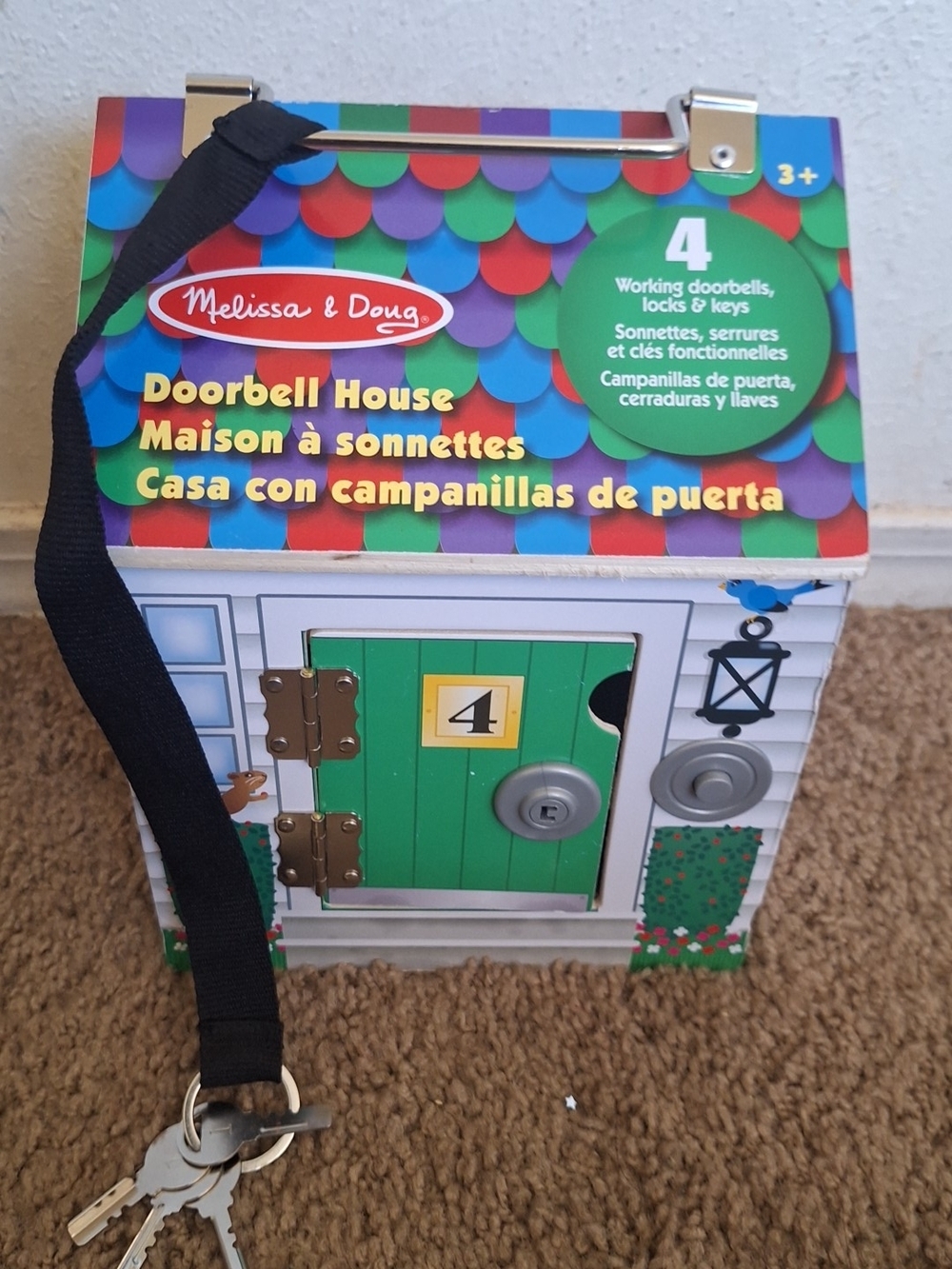 Melissa & Doug Doorbell House Playset - Green Door with Multicolor Roof